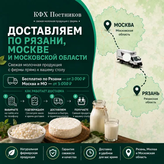 Доставка по Рязани, Москве и Московской области — КФХ Постников